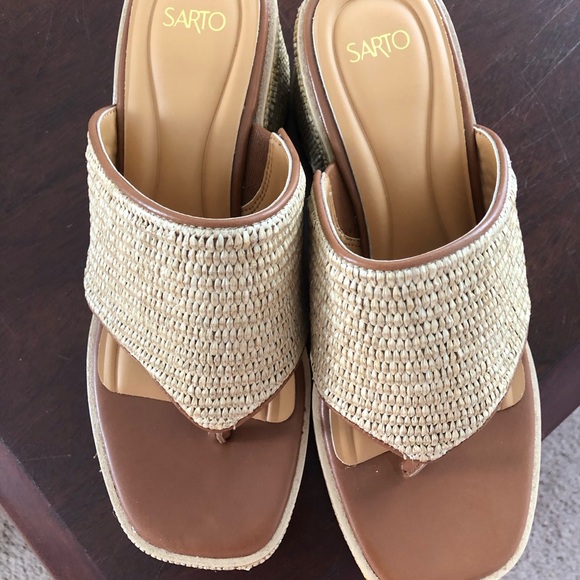Tan Woven Women's Sandals - Picture 1 of 5